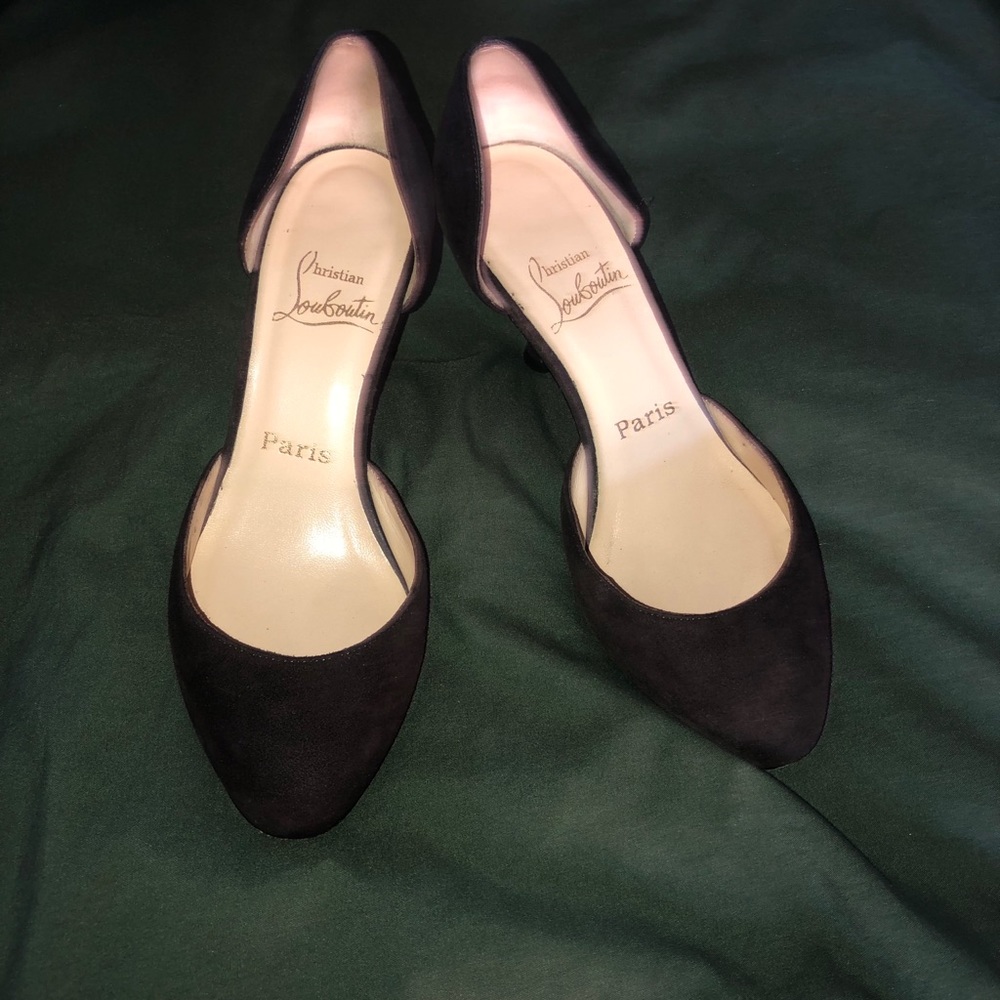 Louboutin brown suede shoes
